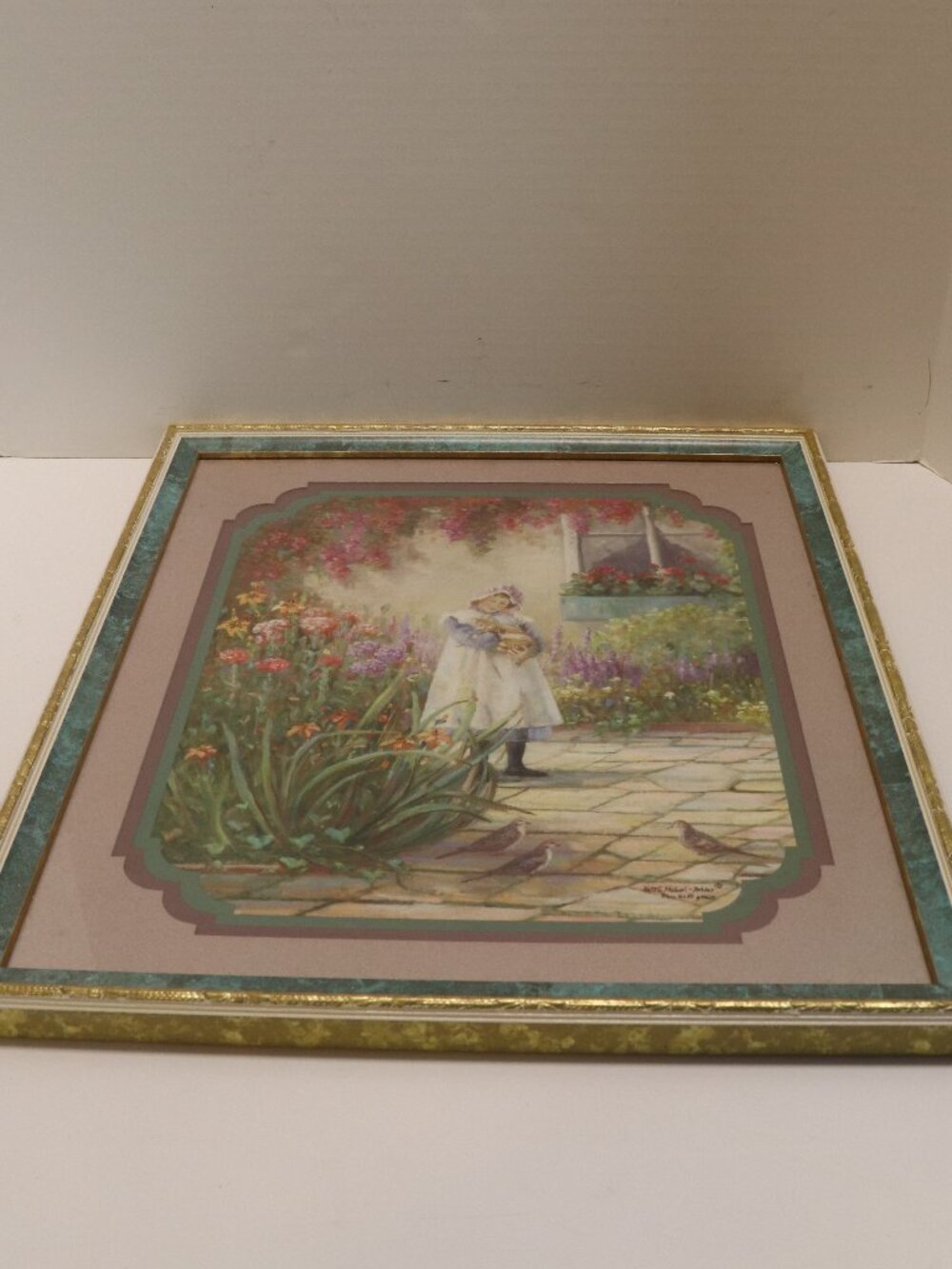A Framed Print of an Original Painting by B. Hebert Felder of a Small Girl